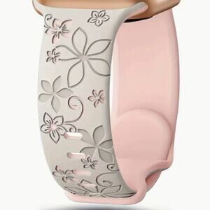 Floral Design Apple Watch Bands in Beige pink 42mm 44mm 45mm 49mm